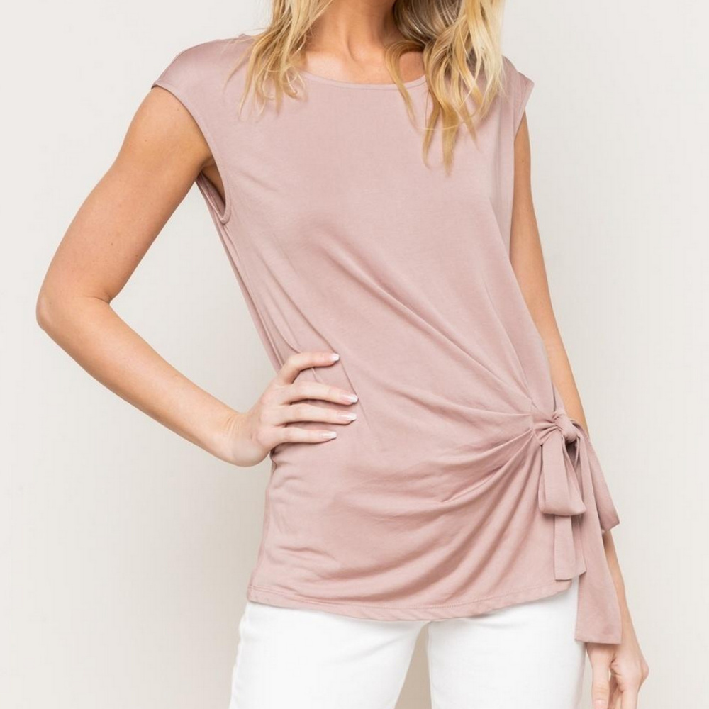 Anama Blush Side Tie Top